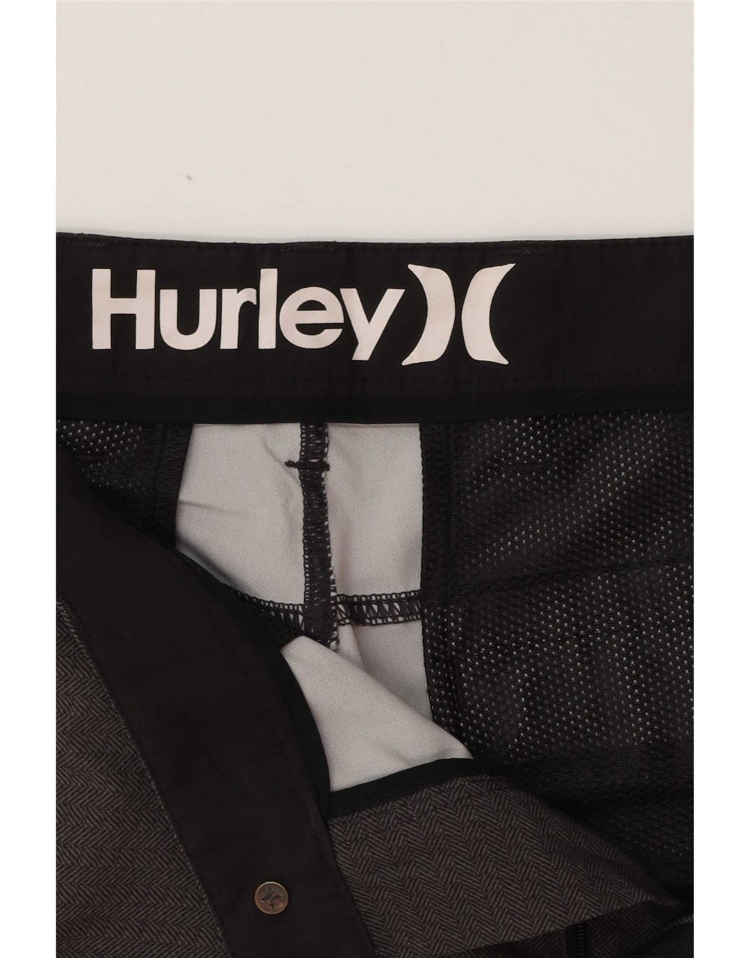 Hurley Mens Chino Shorts W33 Medium Grey Geometric Polyester