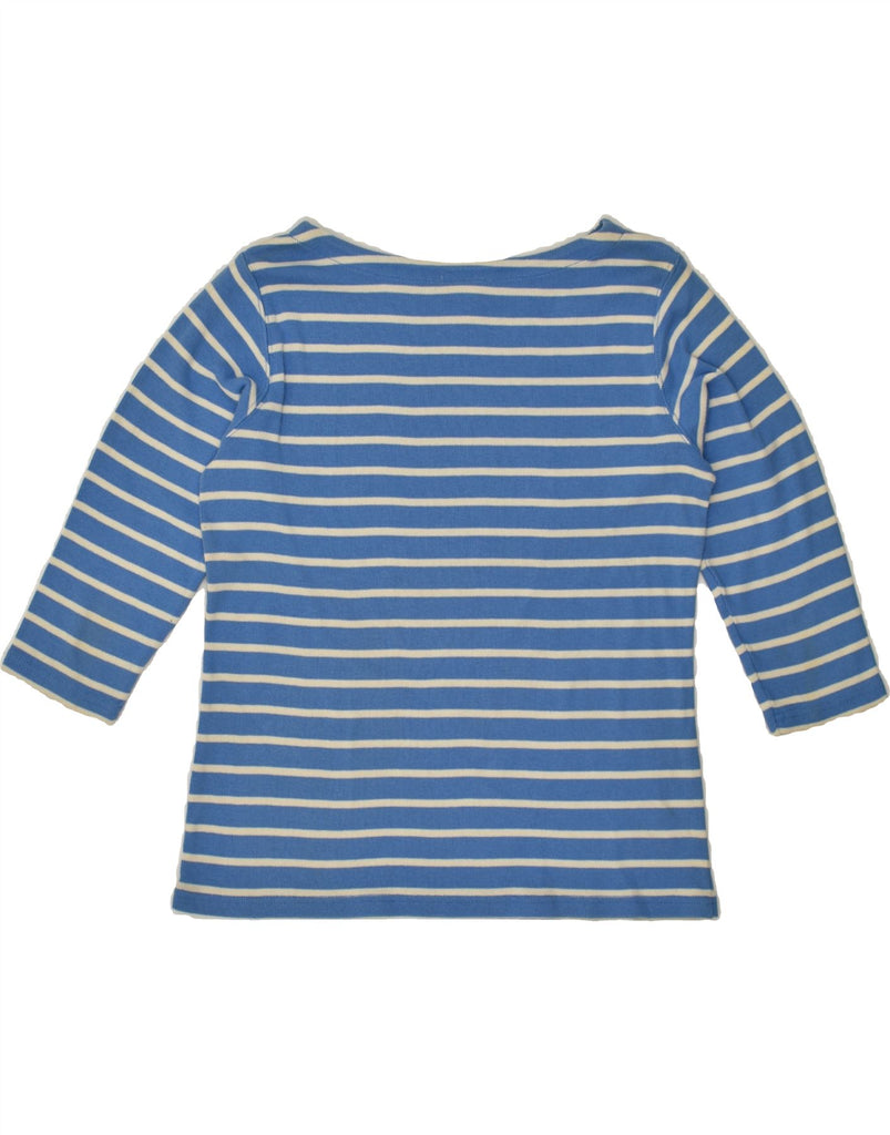 L.L.BEAN Womens Top 3/4 Sleeve UK 14 Large Blue Striped Cotton | Vintage L.L.Bean | Thrift | Second-Hand L.L.Bean | Used Clothing | Messina Hembry 