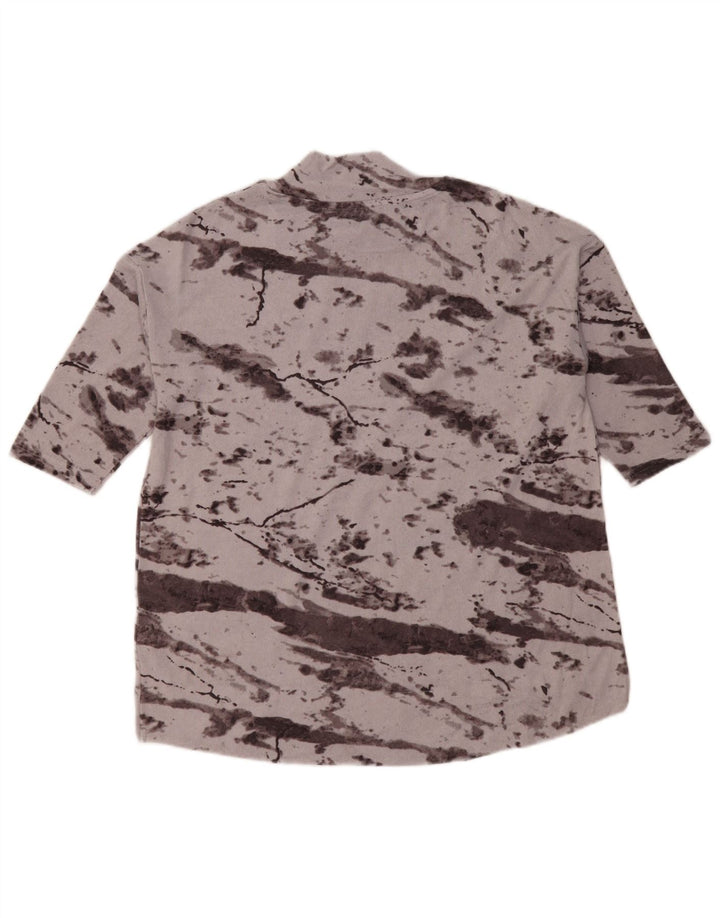 Marks & Spencer Womens Oversized Top 3/4 Sleeve UK 14 Large Grey Tie Dye