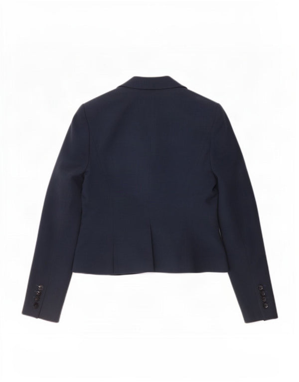 L.K. Bennett Womens 1 Button Blazer Jacket UK 10 Small Navy Blue Polyester