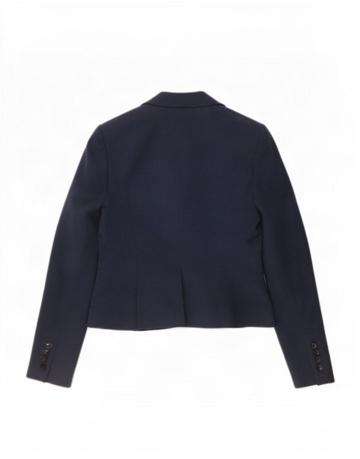 L.K. Bennett Womens 1 Button Blazer Jacket UK 10 Small Navy Blue Polyester