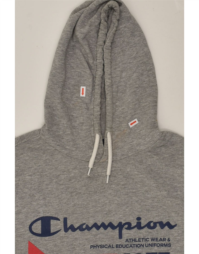 CHAMPION Mens Graphic Hoodie Jumper Medium Grey Cotton | Vintage Champion | Thrift | Second-Hand Champion | Used Clothing | Messina Hembry 