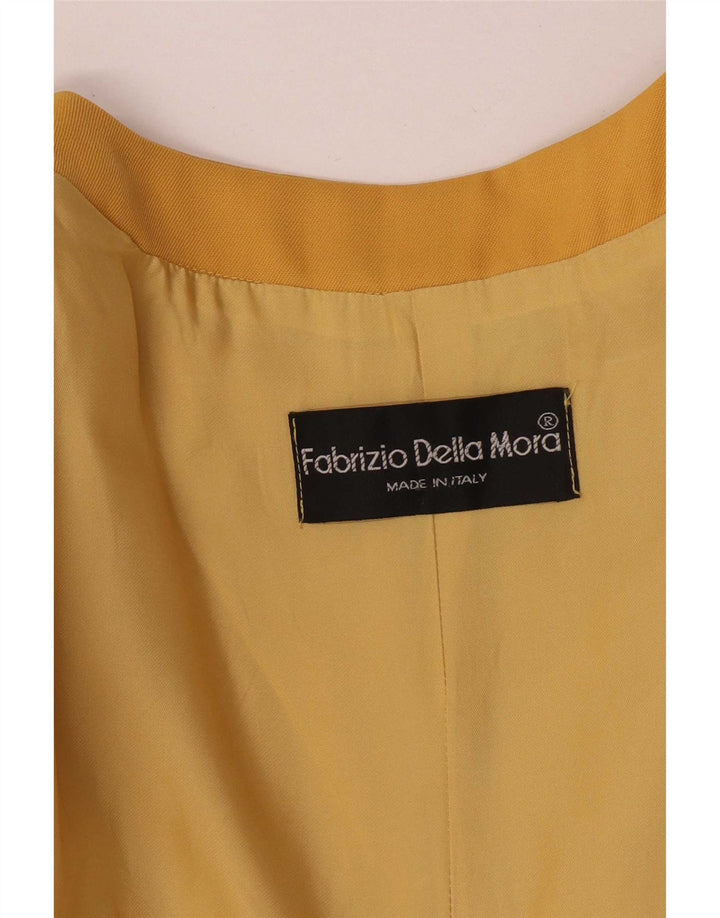 Vintage Womens 3/4 Sleeve Sheath Dress UK 12 Medium Yellow