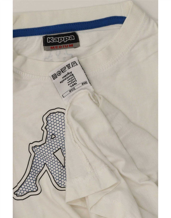 Kappa Mens Graphic T-Shirt Top Medium White Cotton