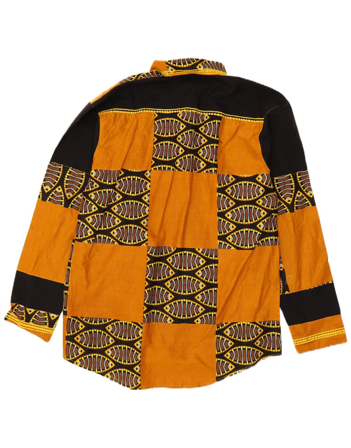 Vintage Mens Shirt Medium Yellow Patchwork