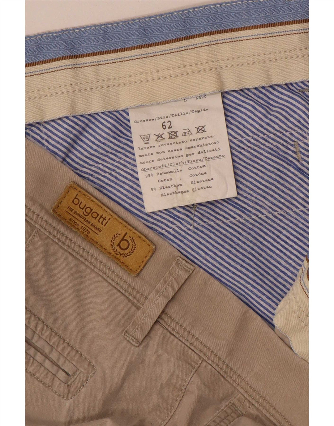 Bugatti Mens Chino Shorts W46 3XL Beige Cotton