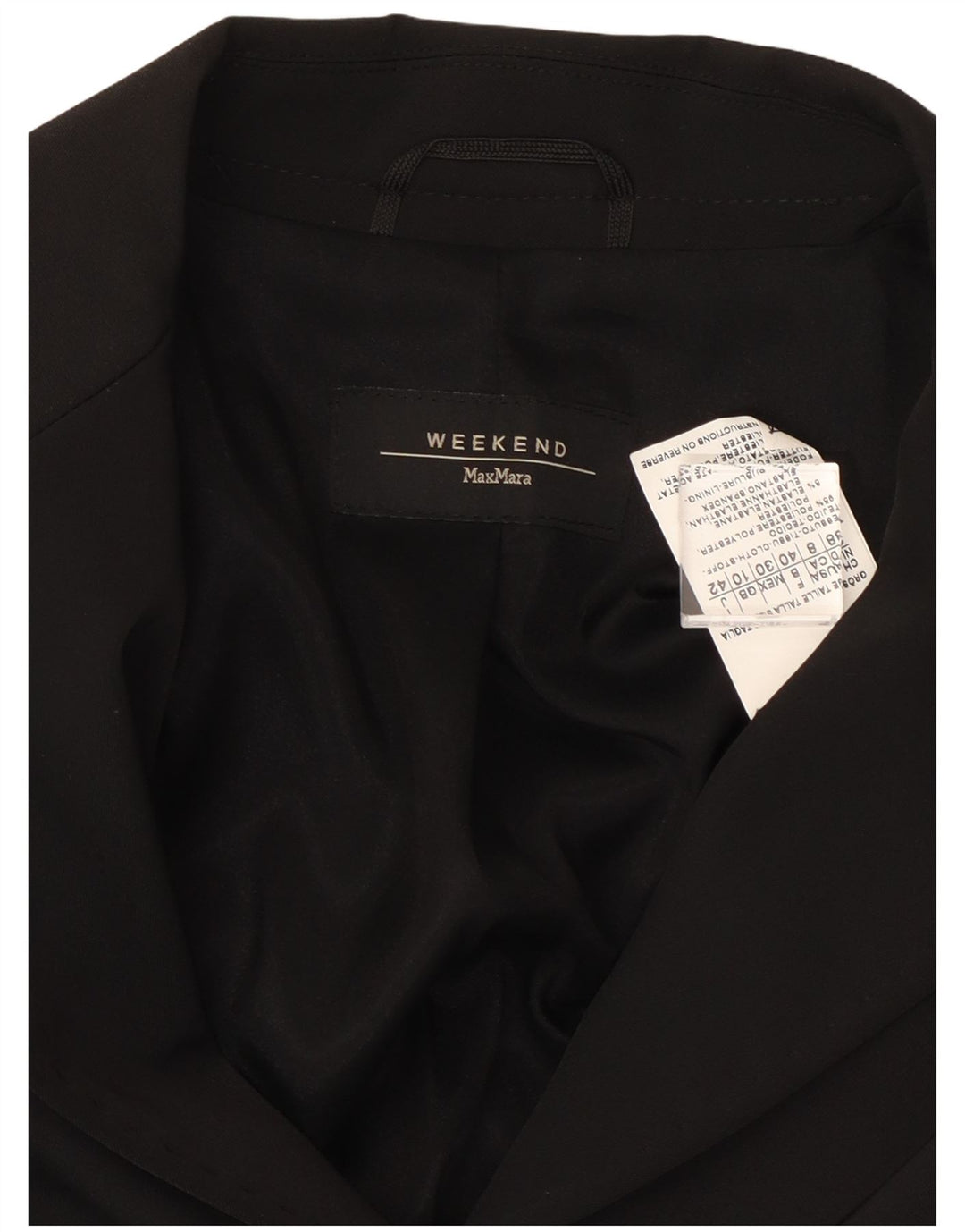 Max Mara Womens Weekend 3 Button Blazer Jacket UK 10 Small Black Polyester