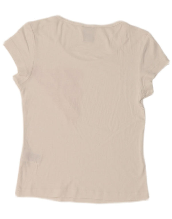 Adidas Womens Graphic T-Shirt Top UK 14 Medium White Cotton