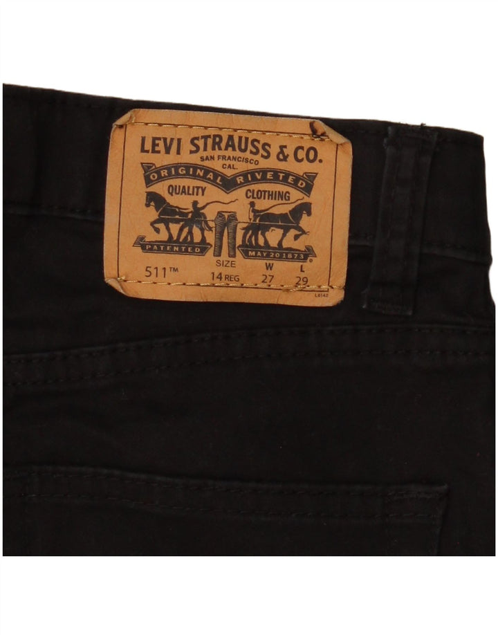 LEVI'S Boys 511 Slim Jeans 13-14 Years W27 L29 Black Cotton