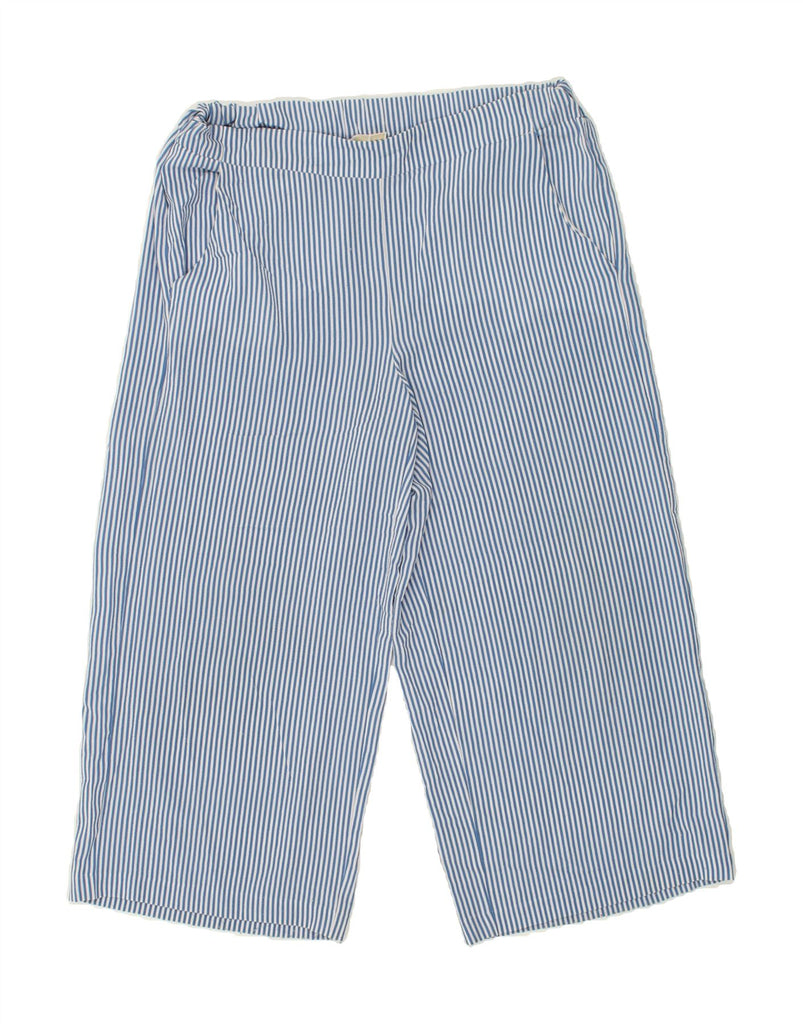 MICHAEL KORS Womens Wide Leg Capri Trousers Medium W32 L22  Blue Striped | Vintage Michael Kors | Thrift | Second-Hand Michael Kors | Used Clothing | Messina Hembry 