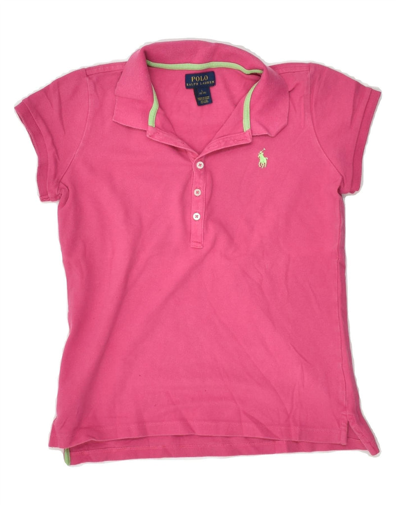 POLO RALPH LAUREN Girls Polo Shirt 12-13 Years Large  Pink Cotton | Vintage Polo Ralph Lauren | Thrift | Second-Hand Polo Ralph Lauren | Used Clothing | Messina Hembry 