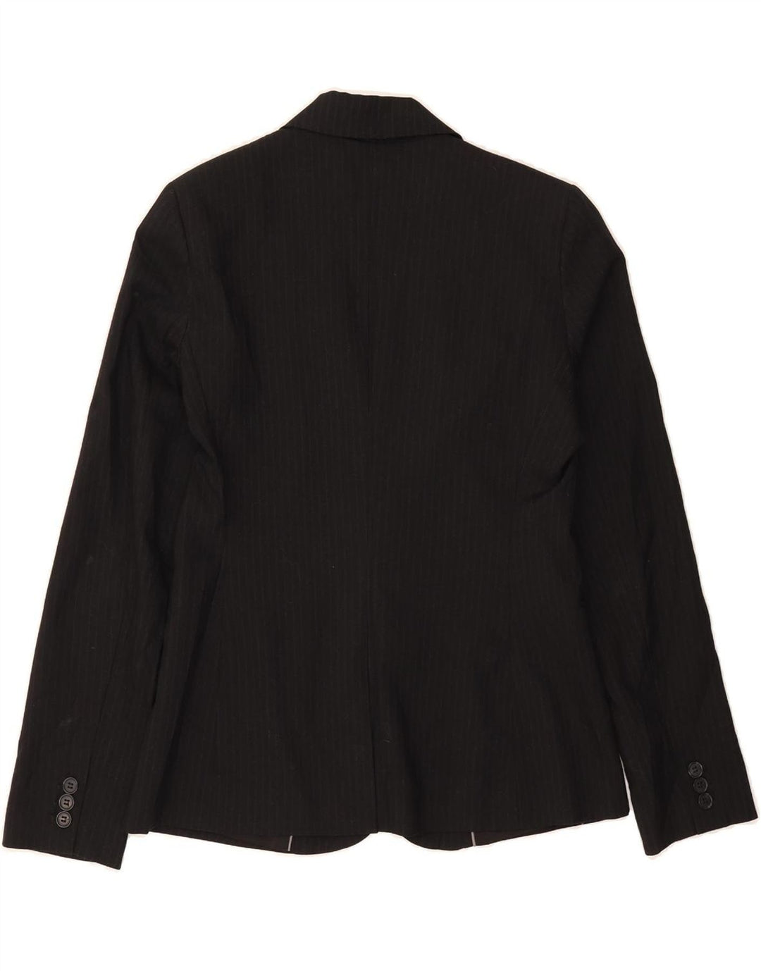 STEFANEL Womens 1 Button Blazer Jacket IT 42 Medium Black Pinstripe Vintage Stefanel and Second-Hand Stefanel from Messina Hembry 