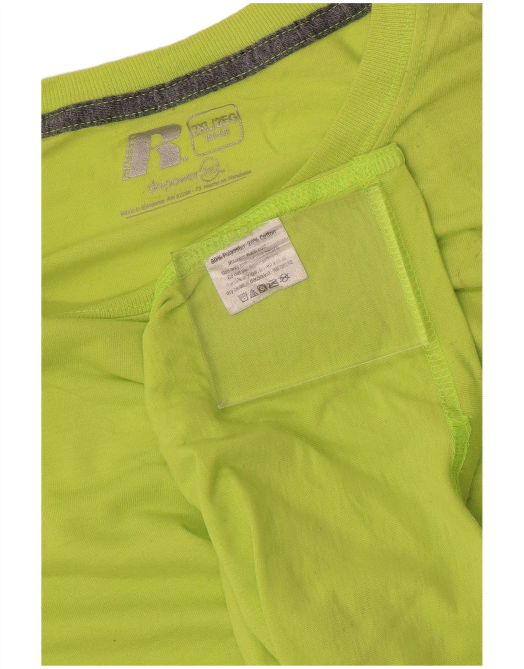 RUSSELL ATHLETIC Mens Dri-Power T-Shirt Top 2XL Green Polyester