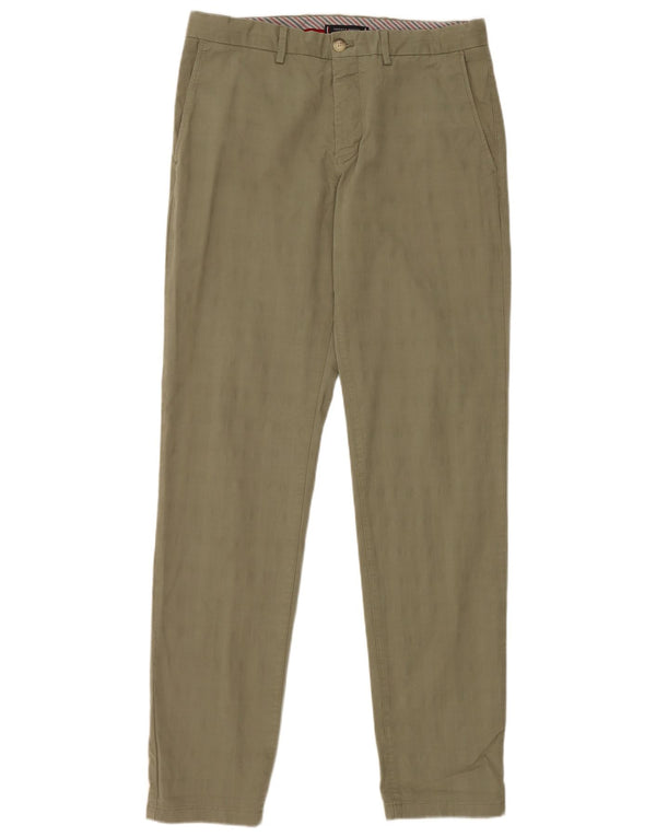 Tommy Hilfiger Mens Slim Chino Trousers W32 L34 Green Cotton
