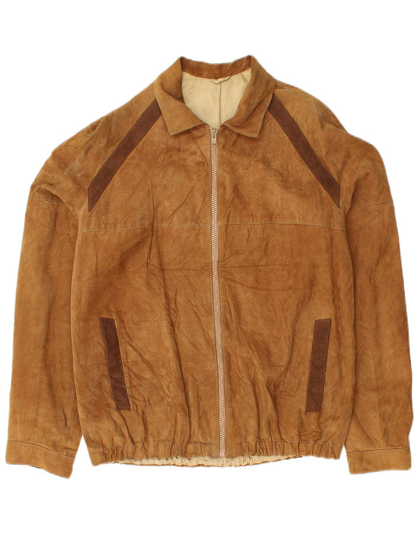 Bignami Mens Suede Jacket IT 48 Medium Beige