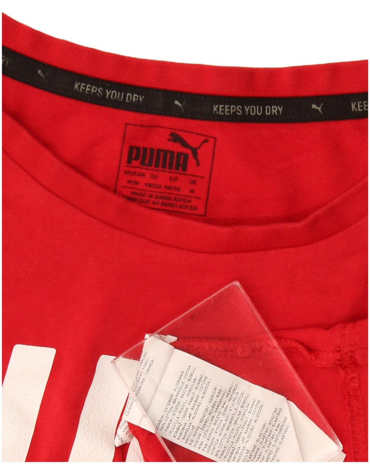 Puma Mens Graphic T-Shirt Top Medium Red Cotton