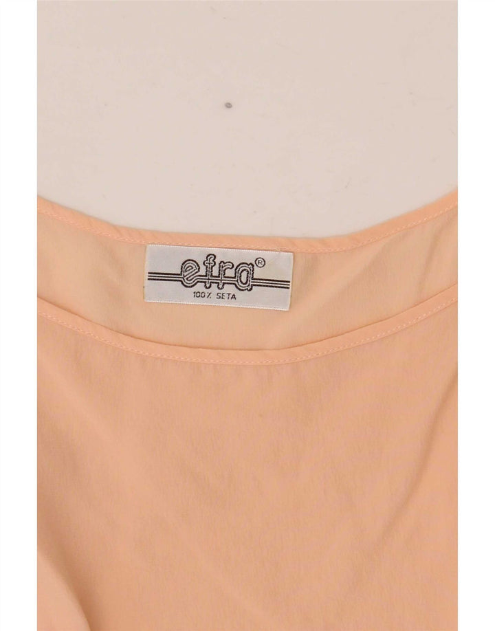 Vintage Womens Sleeveless Blouse Top UK 12 Medium Pink Silk