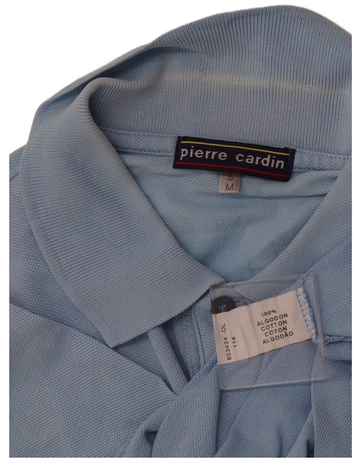 PIERRE CARDIN Mens Polo Shirt Medium Blue Cotton