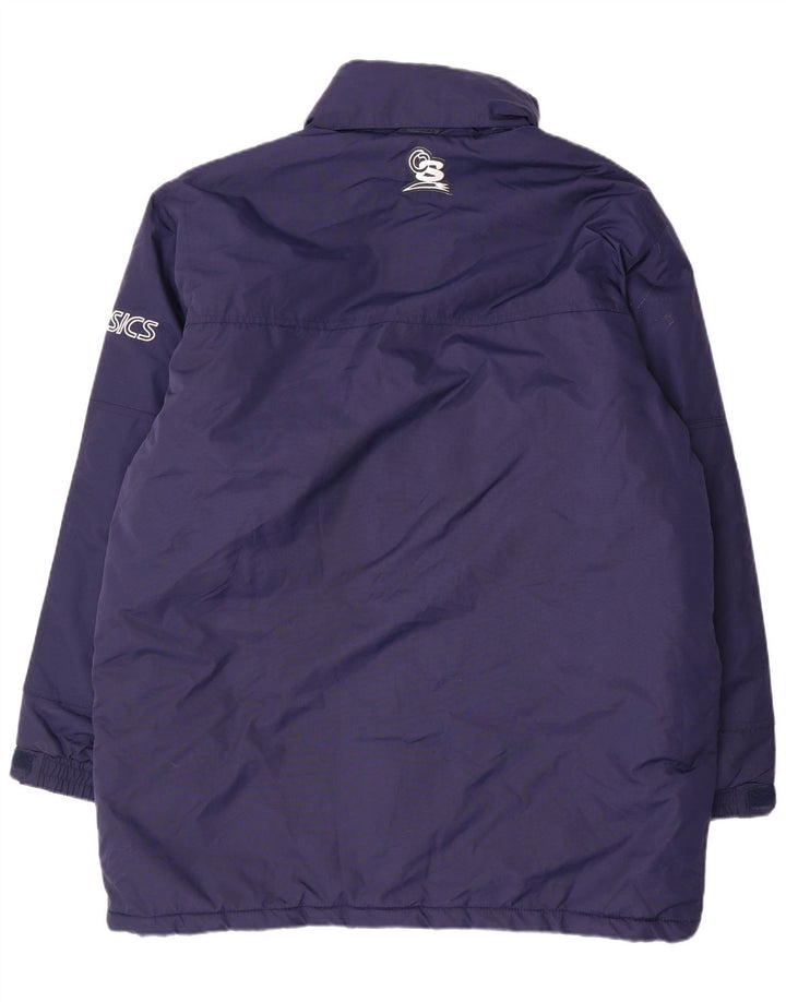 Asics Mens Graphic Padded Jacket UK 42 XL Navy Blue Nylon