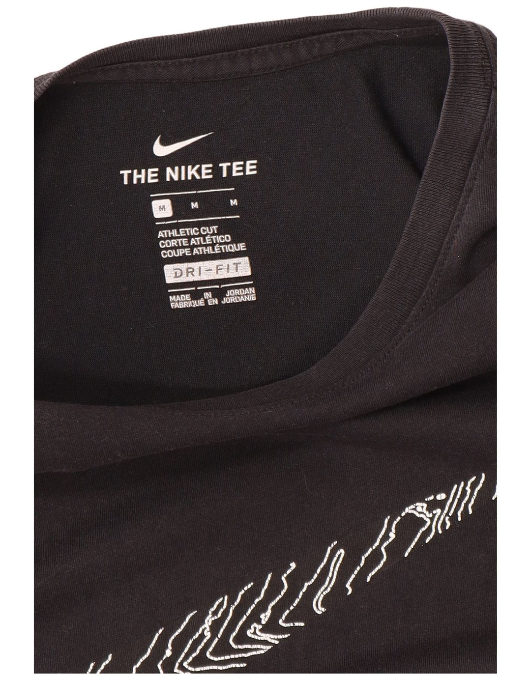 NIKE Mens Athletic Cut Graphic T-Shirt Top Medium Black