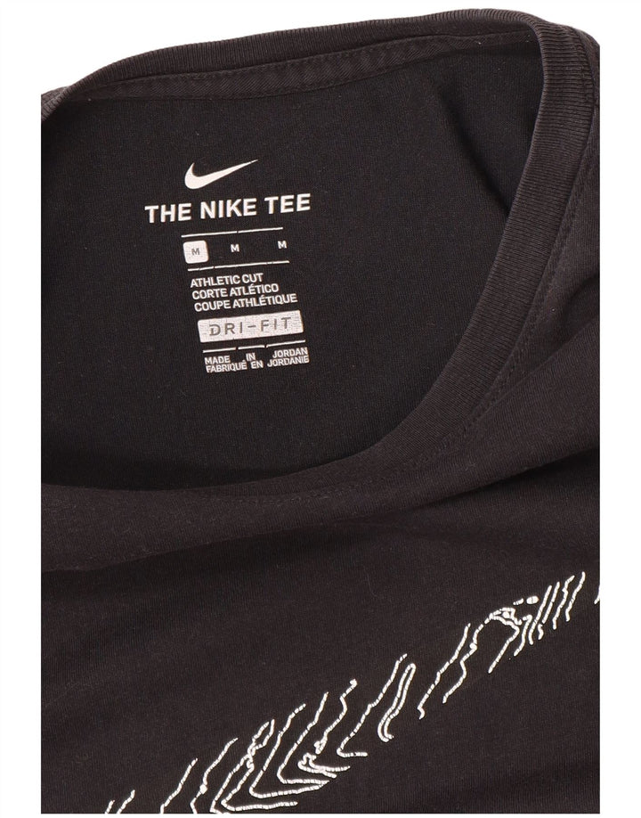 NIKE Mens Athletic Cut Graphic T-Shirt Top Medium Black