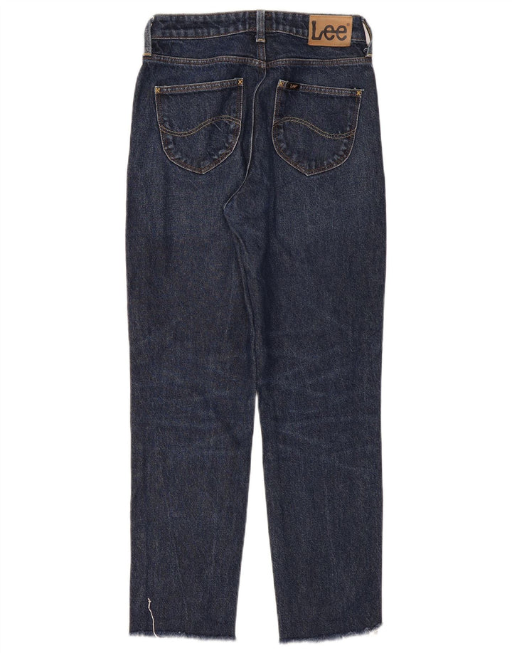 Lee Womens Mom Straight Jeans W25 L27 Navy Blue Cotton