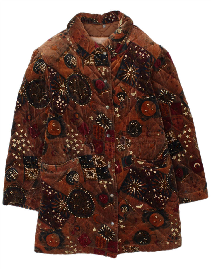 Yves Saint Laurent Womens Abstract Pattern Windbreaker Coat UK 16 Large Bro