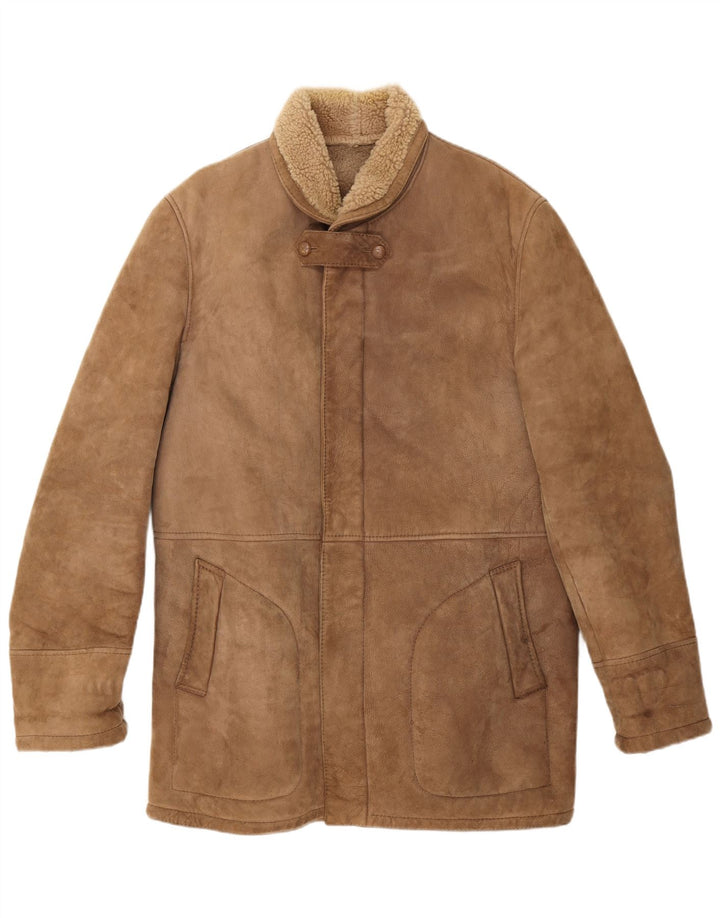 Everest Mens Shearling Jacket IT 54 2XL Beige