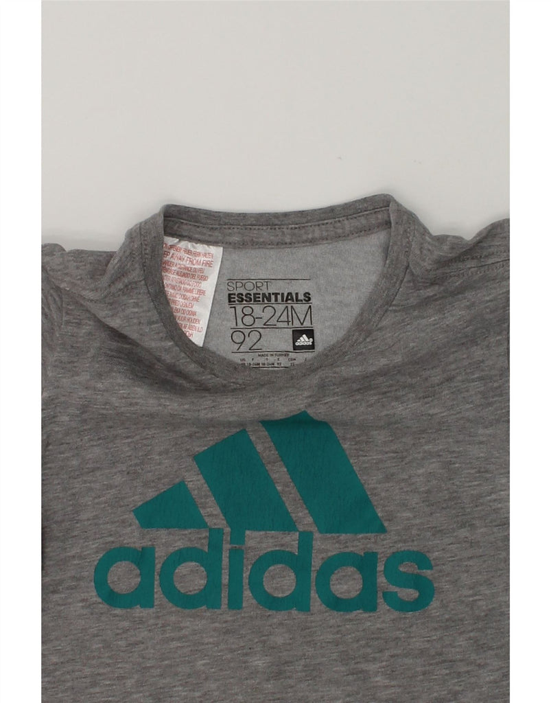 ADIDAS Baby Boys Climalite Graphic T-Shirt Top 18-24 Months Grey Cotton | Vintage Adidas | Thrift | Second-Hand Adidas | Used Clothing | Messina Hembry 