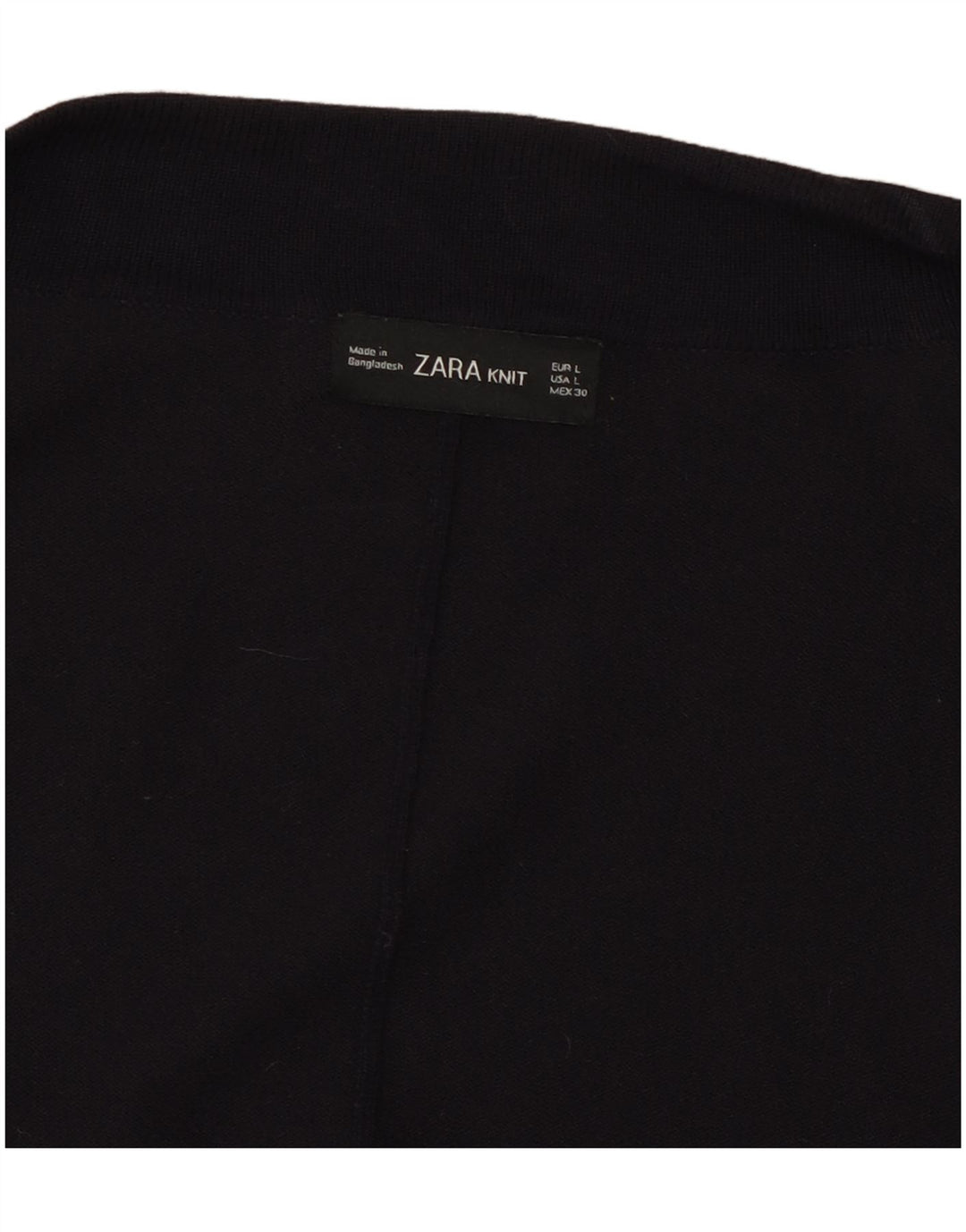 Zara Womens 3/4 Sleeve Open Cardigan Sweater UK 16 Large Navy Blue