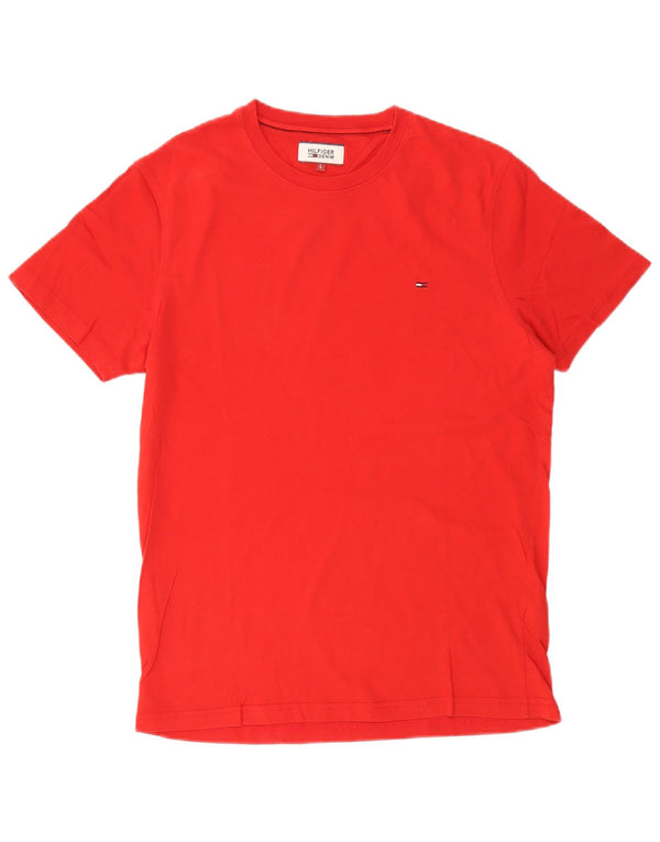 Tommy Hilfiger Mens T-Shirt Top Large Red Cotton