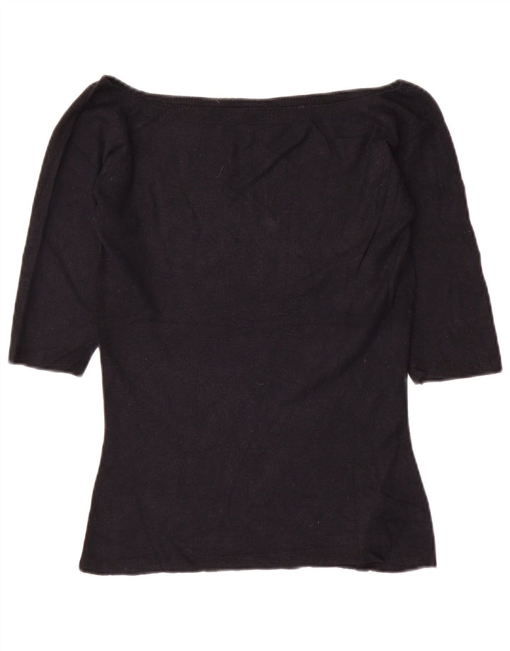 Marks & Spencer Womens Blouse Top UK 12 Medium Black Viscose