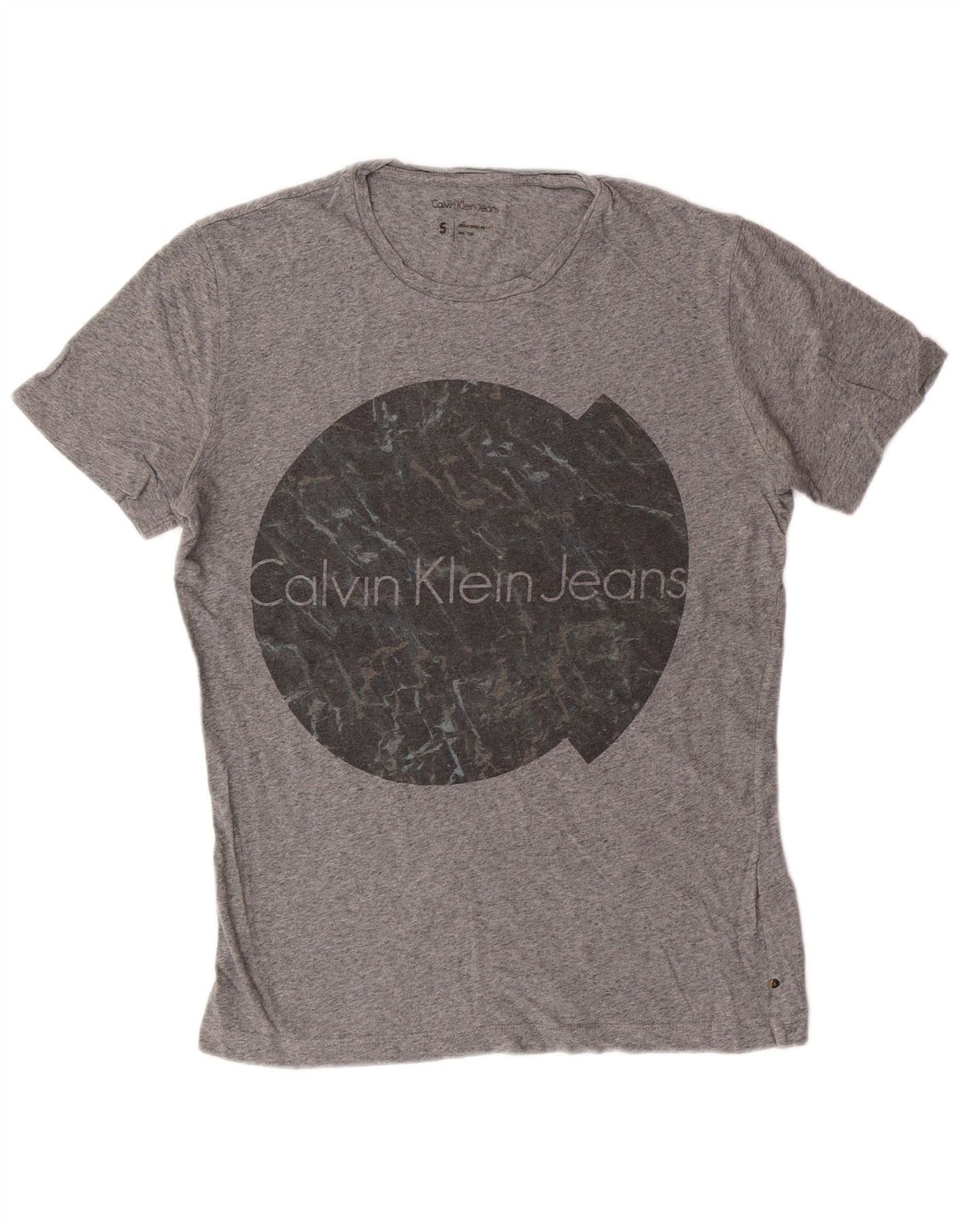 Calvin Klein Jeans Mens Graphic T-Shirt Top Small Grey Cotton