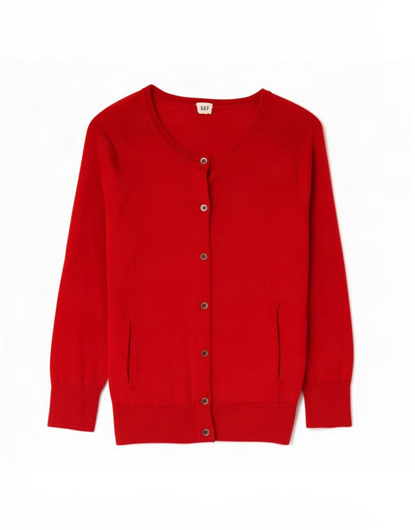 Gap Womens 3/4 Sleeve Cardigan Sweater UK 10 Small Red