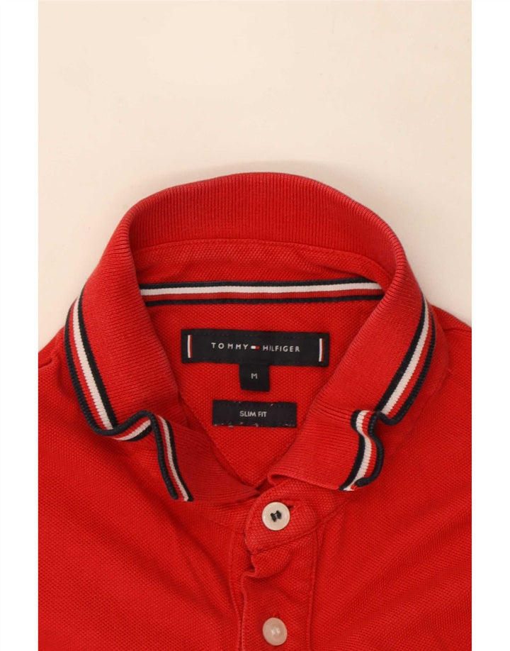 Tommy Hilfiger Mens Slim Fit Polo Shirt Medium Red