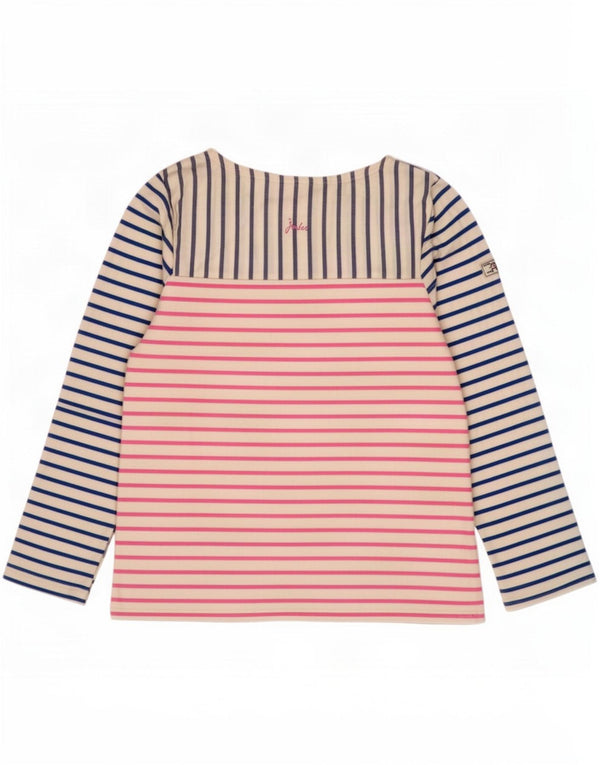 Joules Womens Top Long Sleeve UK 14 Large Multicoloured Striped Cotton