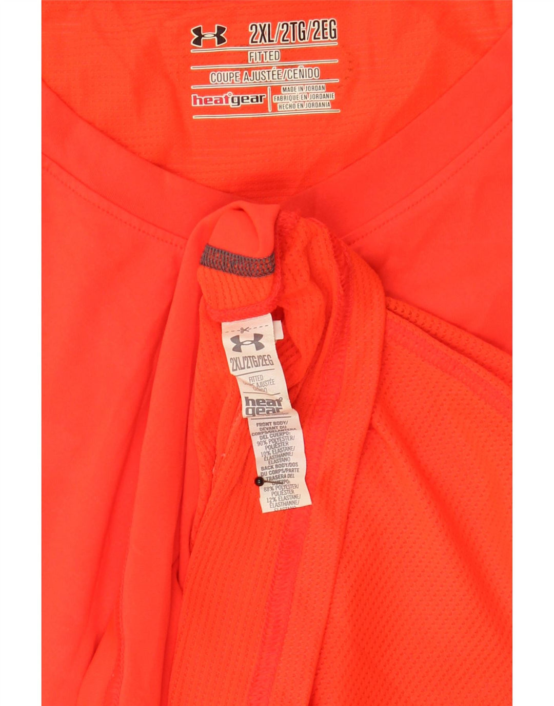 Under Armour Mens Heat Gear Vest Top 2XL Orange Polyester