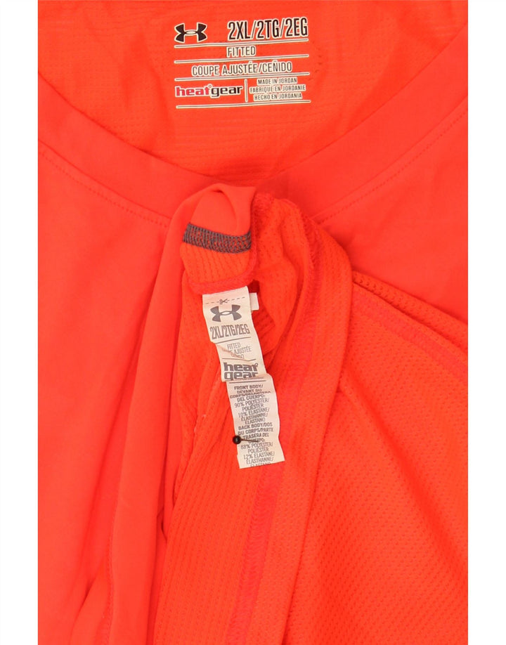 Under Armour Mens Heat Gear Vest Top 2XL Orange Polyester