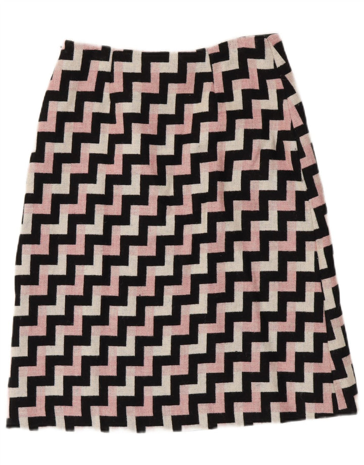 HOBBS Womens A-Line Skirt UK 10 Small W26  Multicoloured Chevron Lambswool