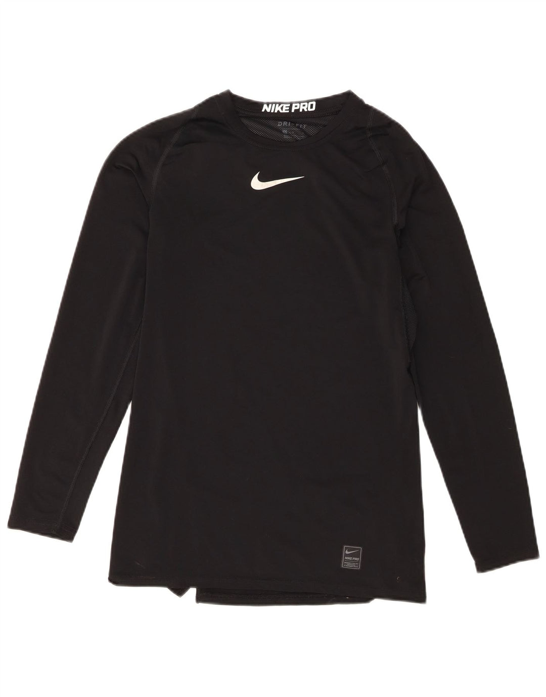 Nike Womens Dri Fit Top Long Sleeve UK 14 Large Black Polyester