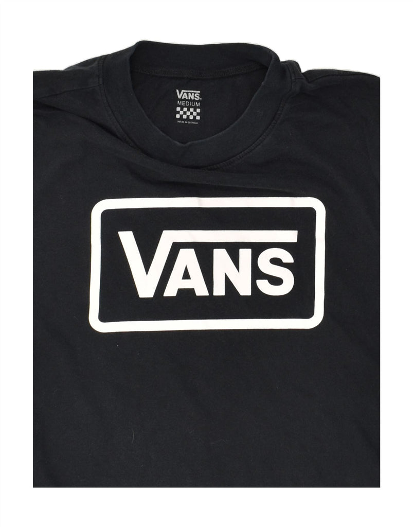 VANS Womens Graphic T-Shirt Top UK 12 Medium Navy Blue Cotton | Vintage Vans | Thrift | Second-Hand Vans | Used Clothing | Messina Hembry 