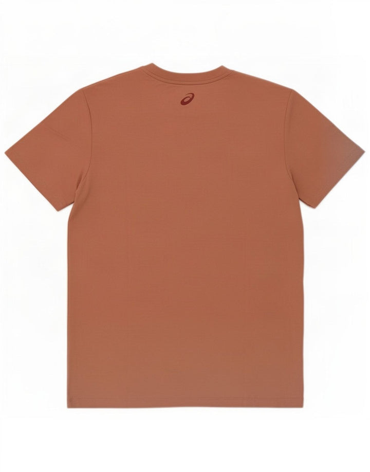 Asics Mens Graphic T-Shirt Top Large Brown Cotton