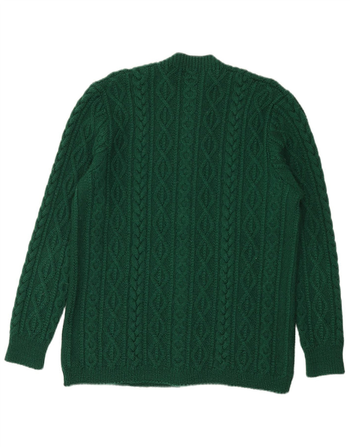 Vintage Mens Cardigan Sweater Medium Green
