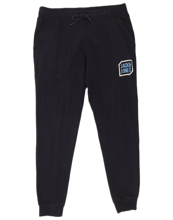 Jack & Jones Mens Graphic Tracksuit Trousers Joggers Large Navy Blue