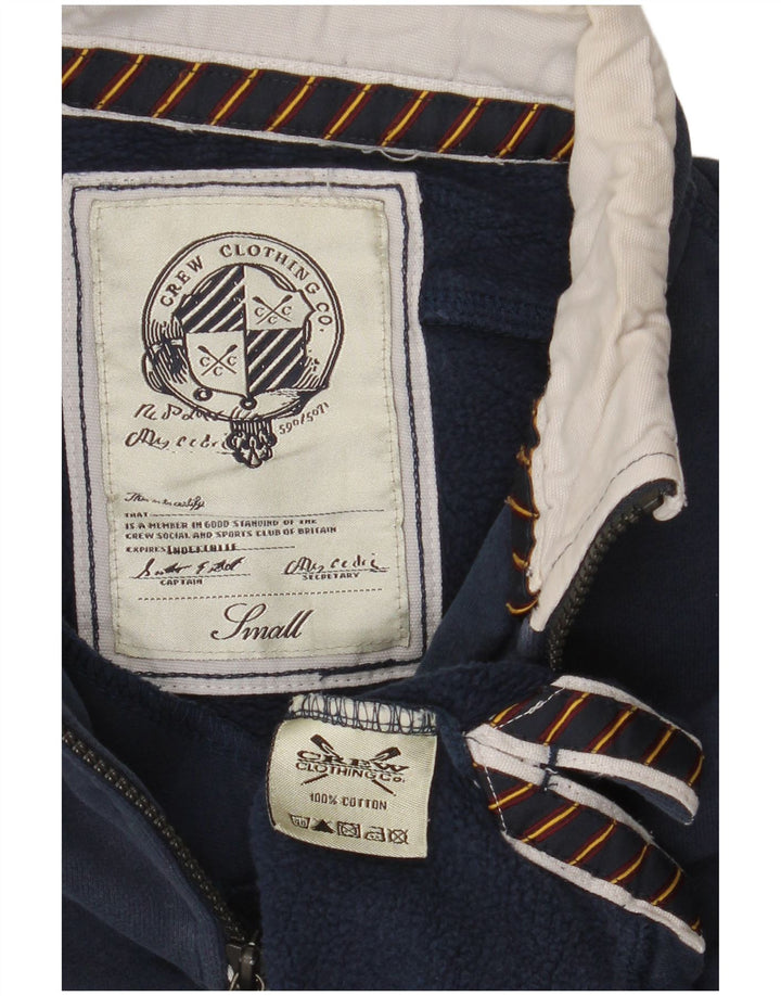 Crew Clothing Mens Zip Neck Sweatshirt Jumper Small Navy Blue Cotton