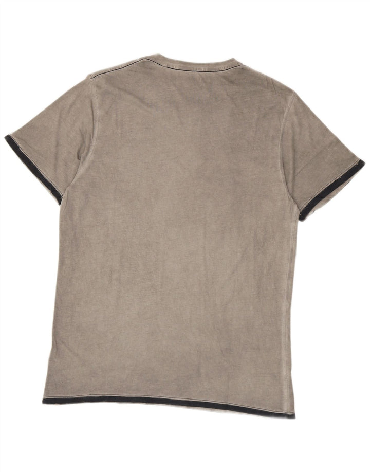 Guess Mens T-Shirt Top Large Grey Cotton