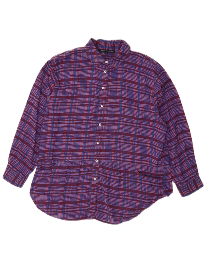 FRENCH CONNECTION Womens Oversized Shirt Dress UK 16 Large Purple Check
