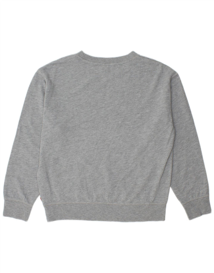 LEVI'S Womens Loose Fit Graphic Sweatshirt Jumper UK 14 Medium Grey Cotton