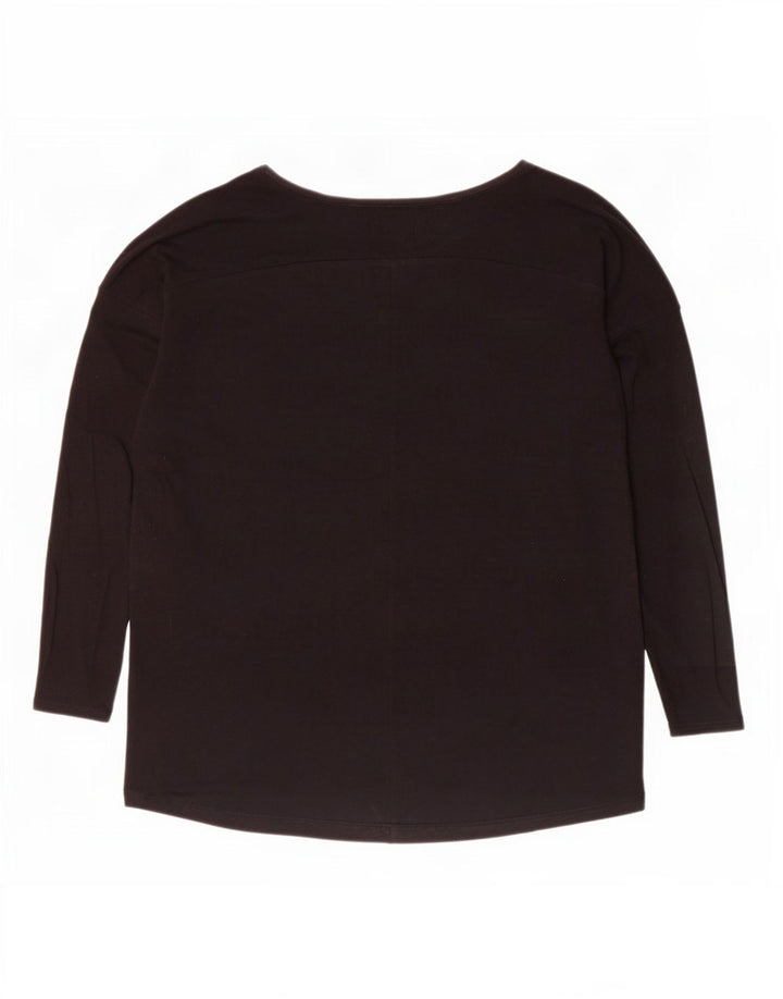 Benetton Womens Top Long Sleeve UK 16 Large Black