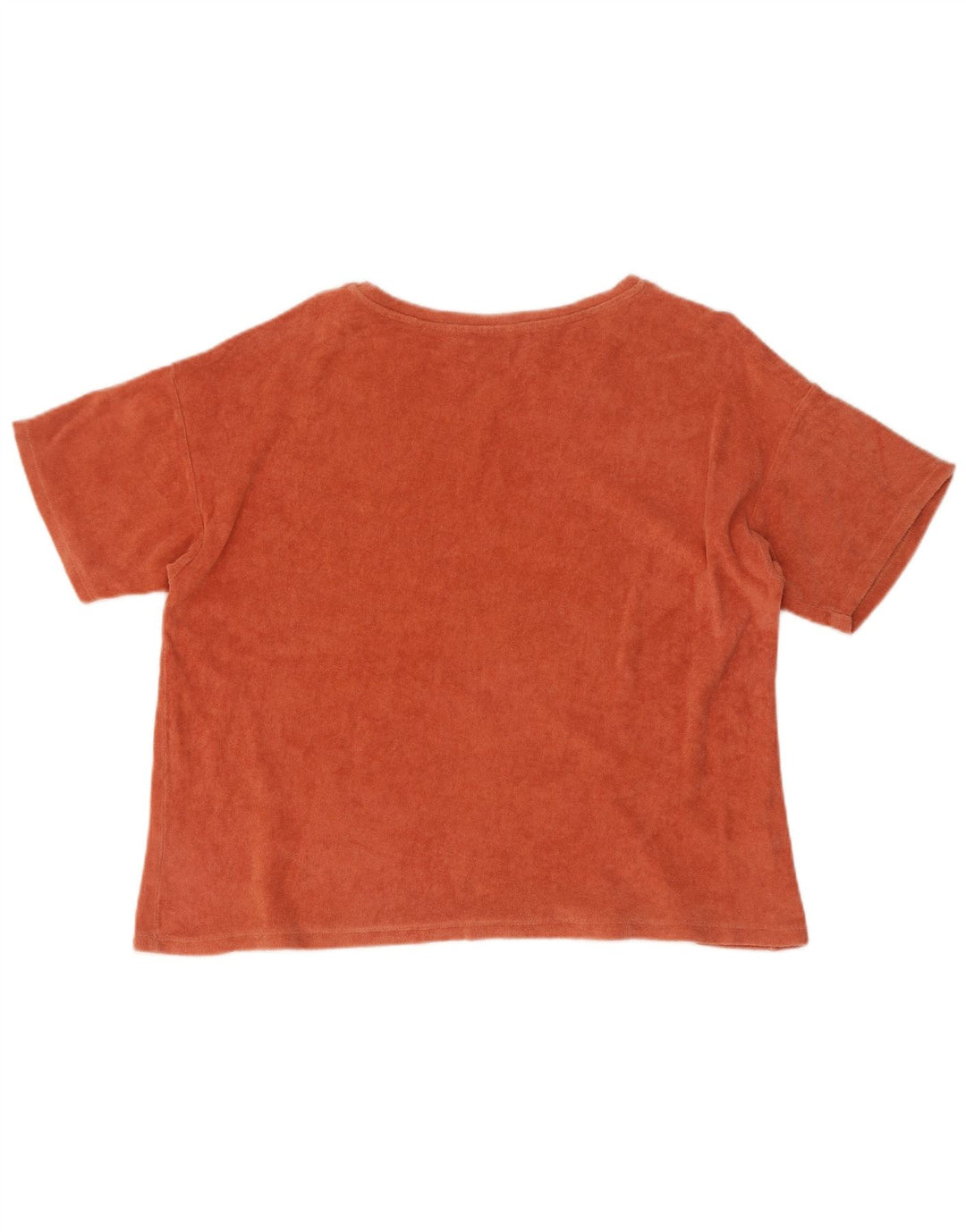 Zara Womens Velvet T-Shirt Top UK 14 Medium Orange
